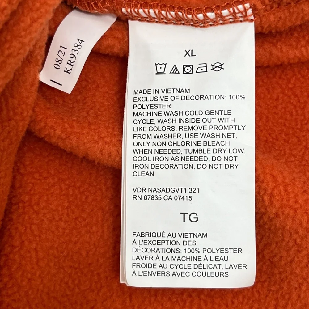 Nautica Mens Size X-Large Pullover Jacket Nautex Pier Orange 1/4‎ Zip Collared